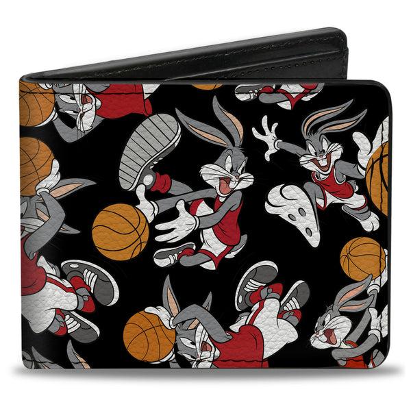 Buckle-Down Bi-Fold Wallet - Bugs Bunny Basketball Poses Scattered Black Buckle-Down Bi-Fold Wallet - Bugs Bunny Basketball Poses Scattered Black