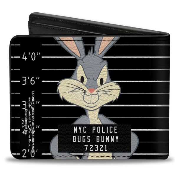 Buckle-Down Bi-Fold Wallet - BUGS BUNNY NYC POLICE Mug Shot Black White