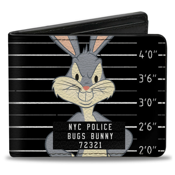 Buckle-Down Bi-Fold Wallet - BUGS BUNNY NYC POLICE Mug Shot Black White
