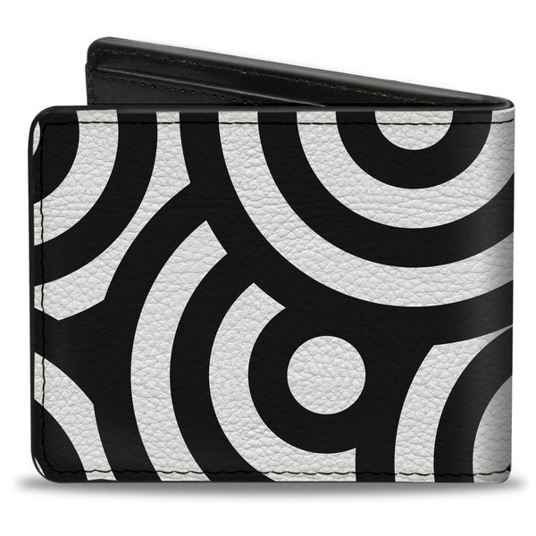 Buckle-Down Bi-Fold Wallet - Bullseye Stacked Black White