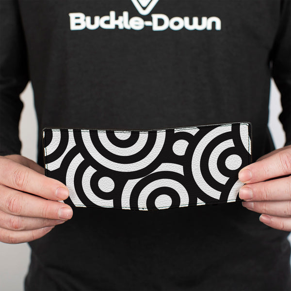 Buckle-Down Bi-Fold Wallet - Bullseye Stacked Black White