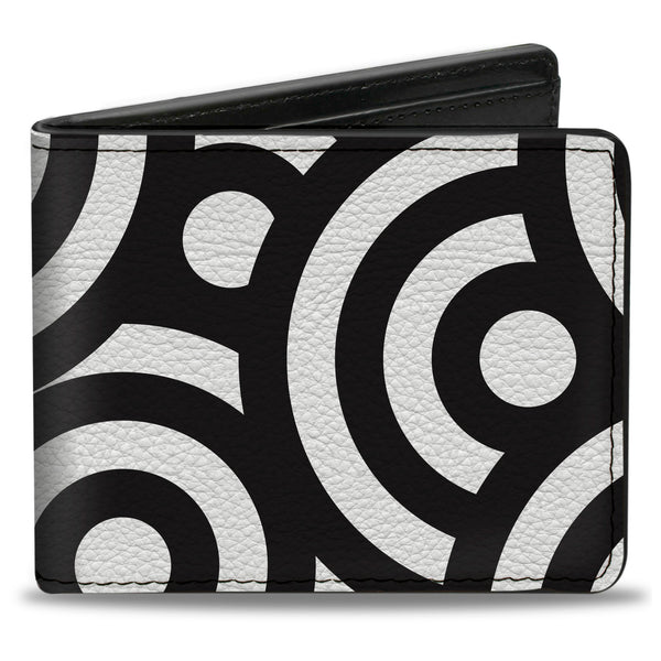 Buckle-Down Bi-Fold Wallet - Bullseye Stacked Black White