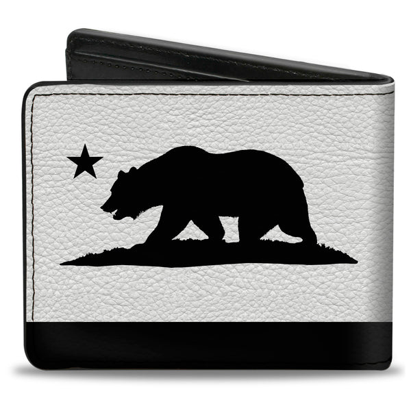 Buckle-Down Bi-Fold Wallet - Cali Bear Flag Silhouette Black White