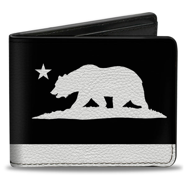 Buckle-Down Bi-Fold Wallet - Cali Bear Flag Silhouette Black White