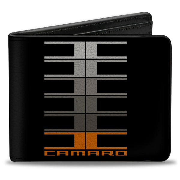 Buckle-Down Bi-Fold Wallet - Camaro Performance 01 CAMARO w Large C Black Gray Orange