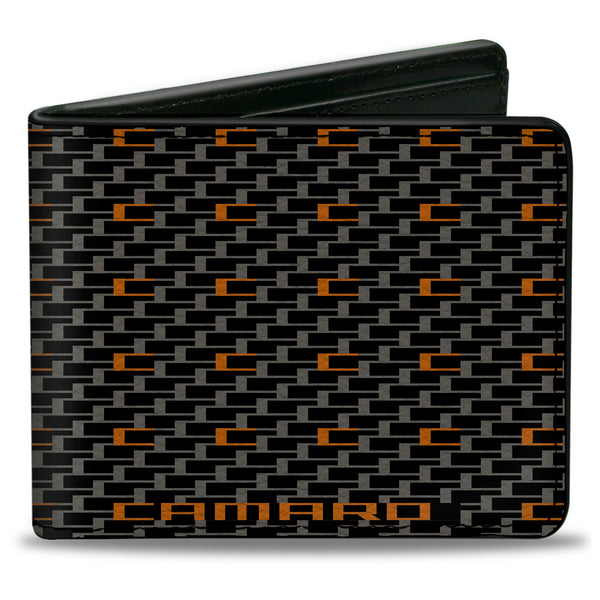 Buckle-Down Bi-Fold Wallet - Camaro Performance 02 CAMARO w Mini C Black Gray Orange