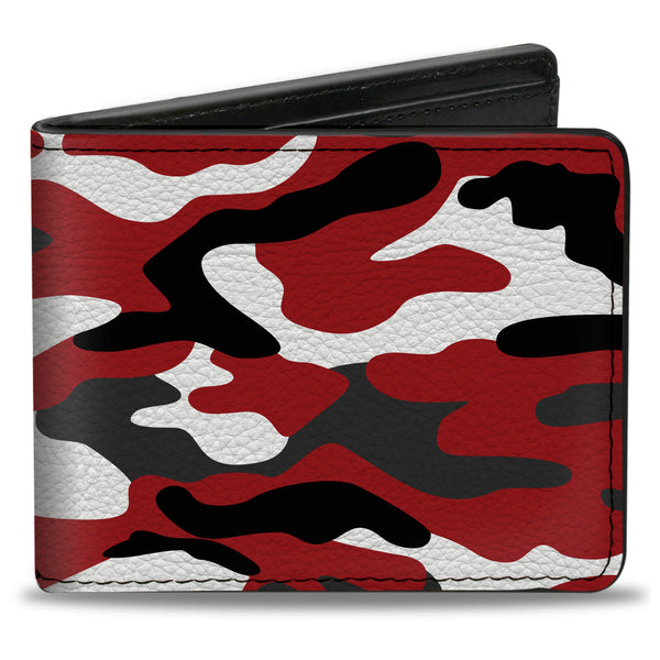 Buckle-Down Bi-Fold Wallet - Camo Red Black Gray White