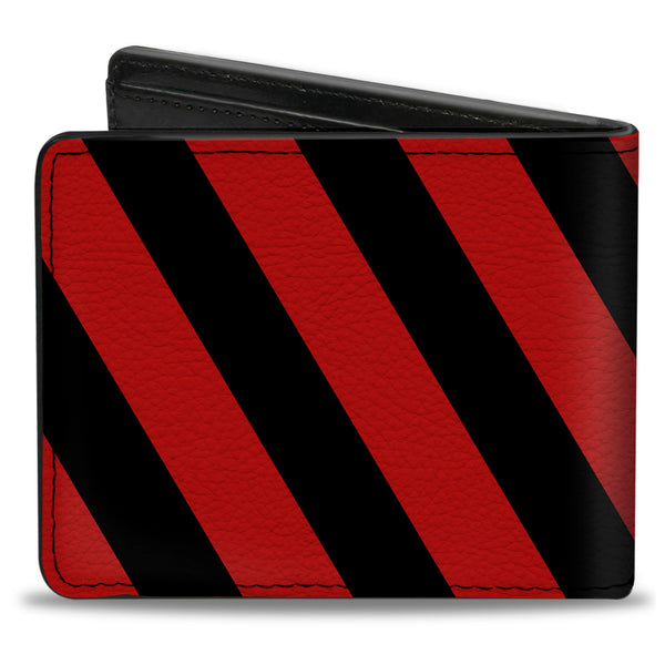 Buckle-Down Bi-Fold Wallet - Candy Cane2 Stripe White Red
