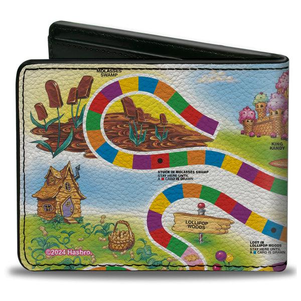 Buckle-Down Bi-Fold Wallet - Candy Land Queen Frostine Game Path Pose And Lands Multi Color