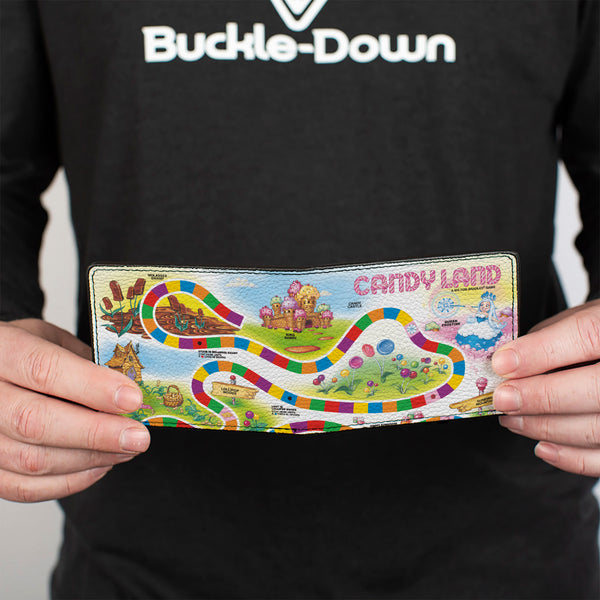 Buckle-Down Bi-Fold Wallet - Candy Land Queen Frostine Game Path Pose And Lands Multi Color