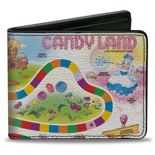 Buckle-Down Bi-Fold Wallet - Candy Land Queen Frostine Game Path Pose and Lands Multi Color
