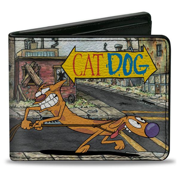 Buckle-Down Bi-Fold Wallet - CATDOG Let's Go This Way Poses