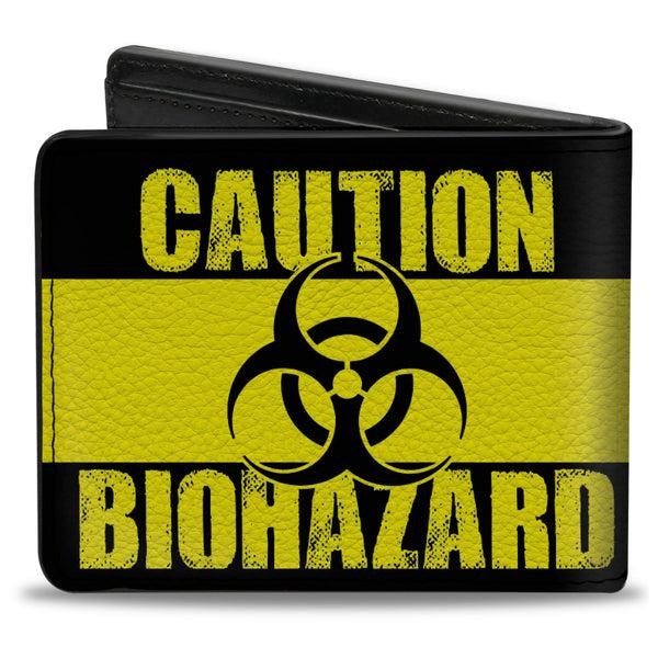 Buckle-Down Bi-Fold Wallet - CAUTION BIOHAZARD Black Yellow