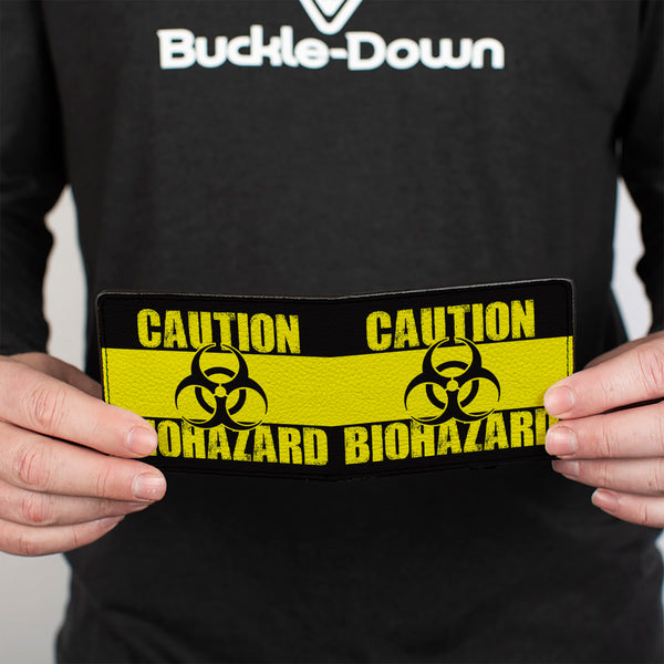 Buckle-Down Bi-Fold Wallet - CAUTION BIOHAZARD Black Yellow