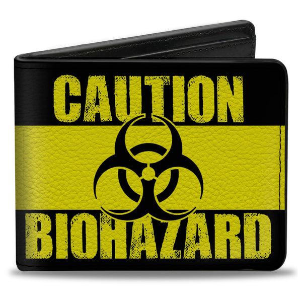 Buckle-Down Bi-Fold Wallet - CAUTION BIOHAZARD Black Yellow