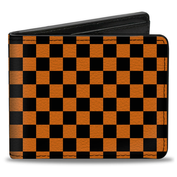 Buckle-Down Bi-Fold Wallet - Checker Black Neon Orange