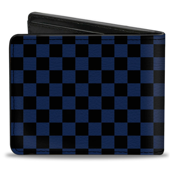 Buckle-Down Bi-Fold Wallet - Checker Black Royal 288C
