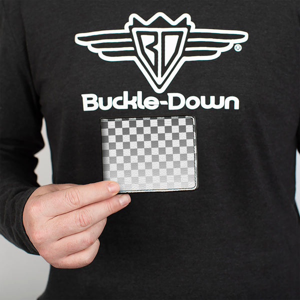 Buckle-Down Bi-Fold Wallet - Checker Black White Fade Out