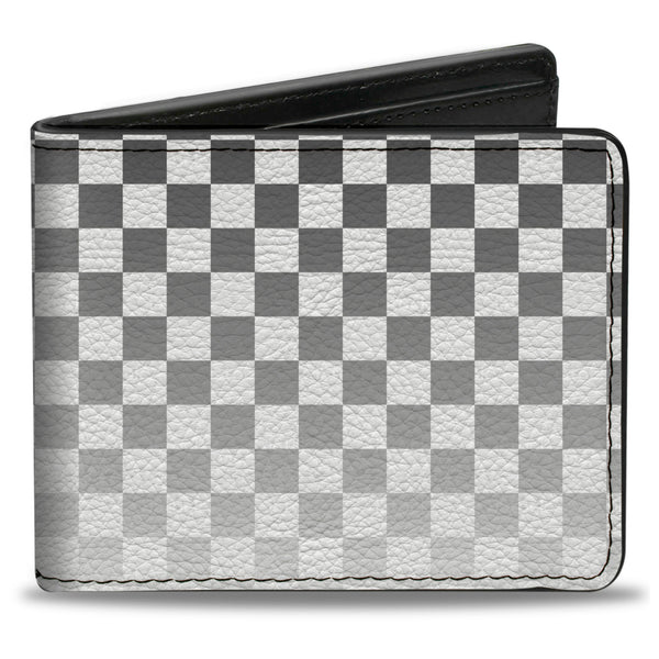 Buckle-Down Bi-Fold Wallet - Checker Black White Fade Out