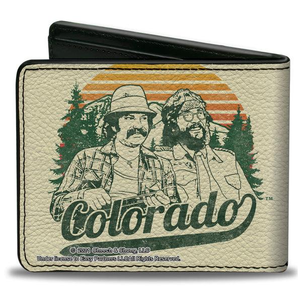 Buckle-Down Bi-Fold Wallet - Cheech & Chong COLORADO Landscape Ivory Orange Green