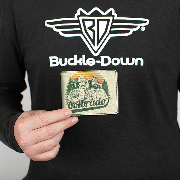 Buckle-Down Bi-Fold Wallet - Cheech & Chong COLORADO Landscape Ivory Orange Green