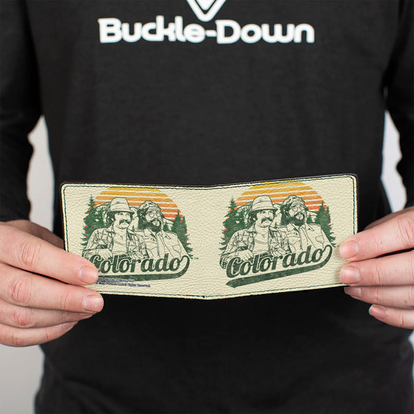 Buckle-Down Bi-Fold Wallet - Cheech & Chong COLORADO Landscape Ivory Orange Green