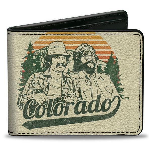 Buckle-Down Bi-Fold Wallet - Cheech & Chong COLORADO Landscape Ivory Orange Green
