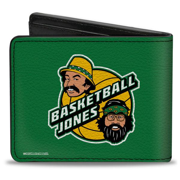 Buckle-Down Bi-Fold Wallet - Cheech & Chong EAST LA 85 BASKETBALL JONES Faces Logo Green/Yellow