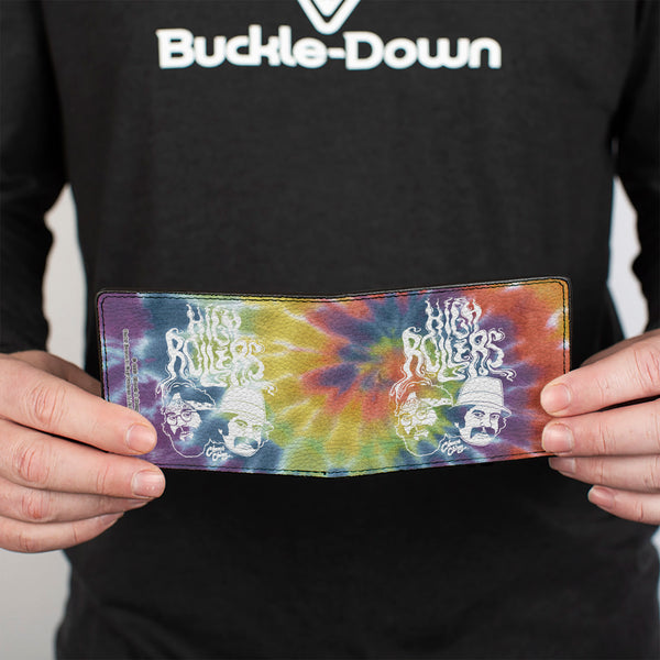 Buckle-Down Bi-Fold Wallet - CHEECH & CHONG HIGH ROLLERS Smoke Pose Tie Dye Multi Color/White