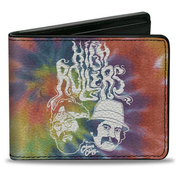 Buckle-Down Bi-Fold Wallet - CHEECH & CHONG HIGH ROLLERS Smoke Pose Tie Dye Multi Color/White