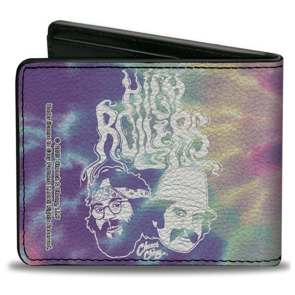 Buckle-Down Bi-Fold Wallet - CHEECH & CHONG HIGH ROLLERS Smoke Pose Tie Dye Purples/White
