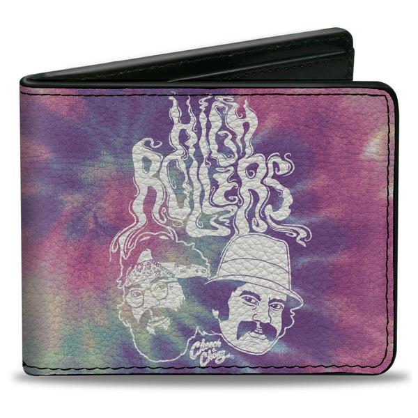 Buckle-Down Bi-Fold Wallet - CHEECH & CHONG HIGH ROLLERS Smoke Pose Tie Dye Purples/White