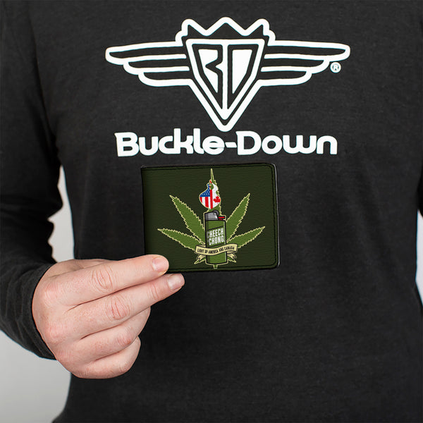 Buckle-Down Bi-Fold Wallet - CHEECH & CHONG LIGHT UP AMERICA AND CANADA Lighter Greens