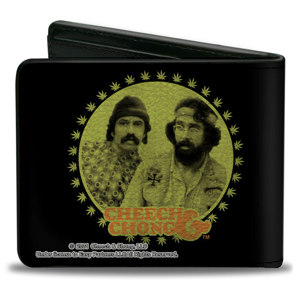 Buckle-Down Bi-Fold Wallet - CHEECH & CHONG Next Movie Pose Black Green Orange