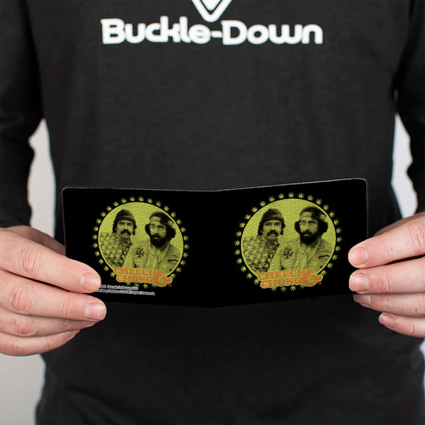 Buckle-Down Bi-Fold Wallet - CHEECH & CHONG Next Movie Pose Black Green Orange