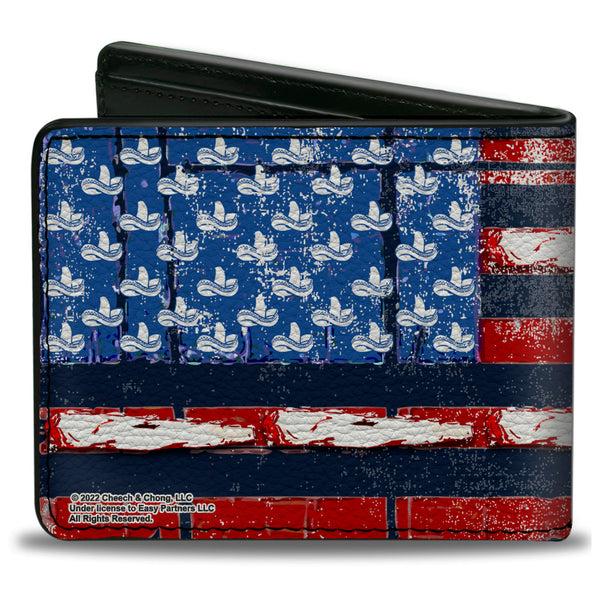 Buckle-Down Bi-Fold Wallet - CHEECH & CHONG Sombrero And Joints Flag