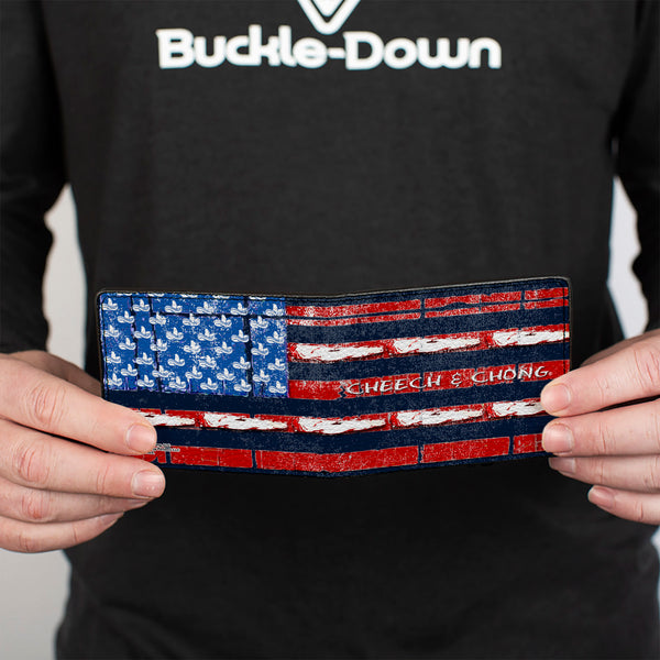 Buckle-Down Bi-Fold Wallet - CHEECH & CHONG Sombrero And Joints Flag