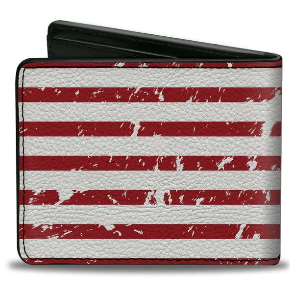 Buckle-Down Bi-Fold Wallet - Chevrolet Bowtie Americana Flag Weathered White Red Blue