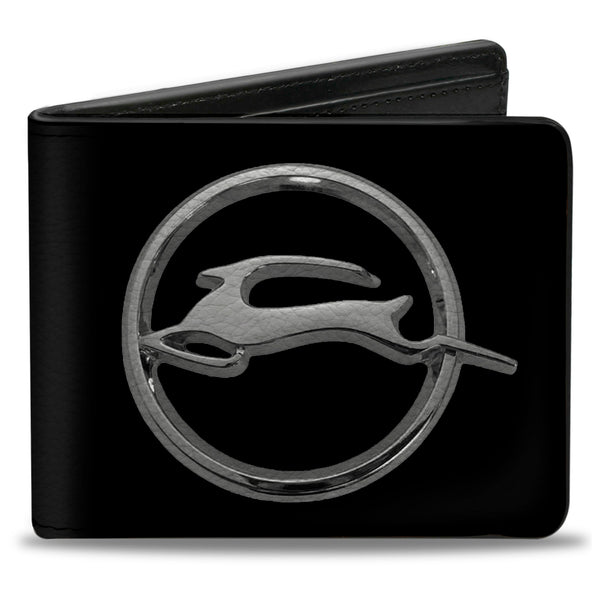 Buckle-Down Bi-Fold Wallet - Chevrolet Impala Deer Emblem Black Silver