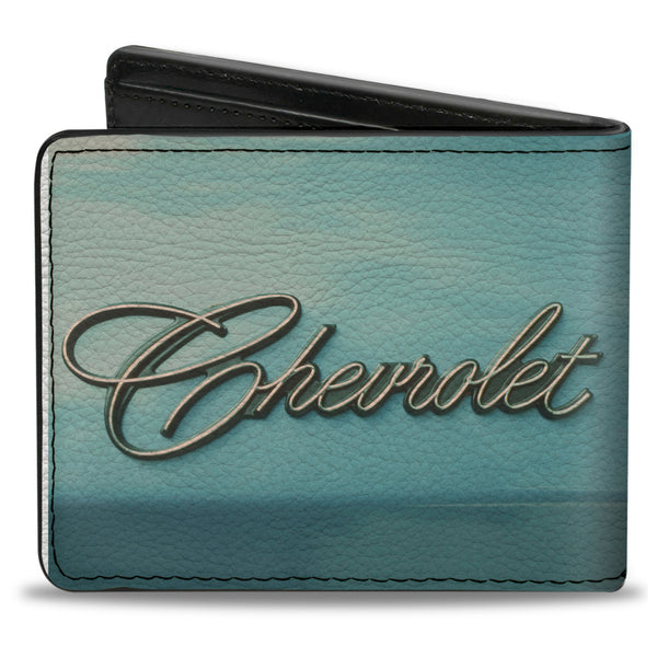 Buckle-Down Bi-Fold Wallet - CHEVROLET Side Panel Script Blues/Silvers
