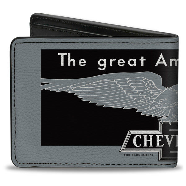 Buckle-Down Bi-Fold Wallet - CHEVROLET THE GREAT AMERICAN VALUE Eagle Light Blue/Black