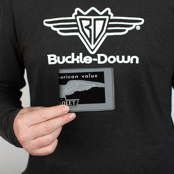 Buckle-Down Bi-Fold Wallet - CHEVROLET THE GREAT AMERICAN VALUE Eagle Light Blue/Black