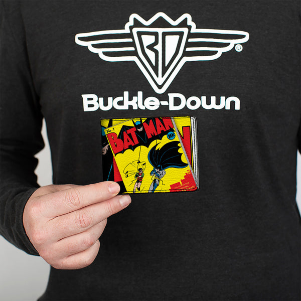 Buckle-Down Bi-Fold Wallet - Classic BATMAN Issue #1 Robin & Batman Logo CLOSE-UP Cover Pose