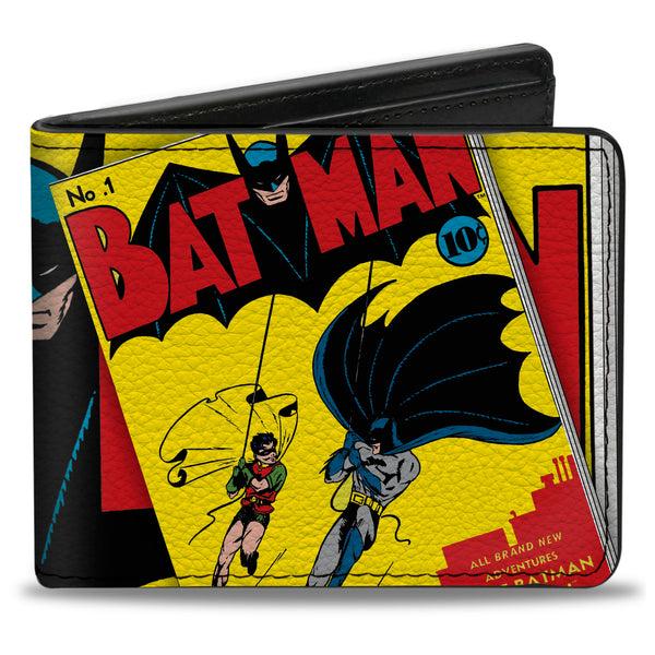 Buckle-Down Bi-Fold Wallet - Classic BATMAN Issue #1 Robin & Batman Logo CLOSE-UP Cover Pose