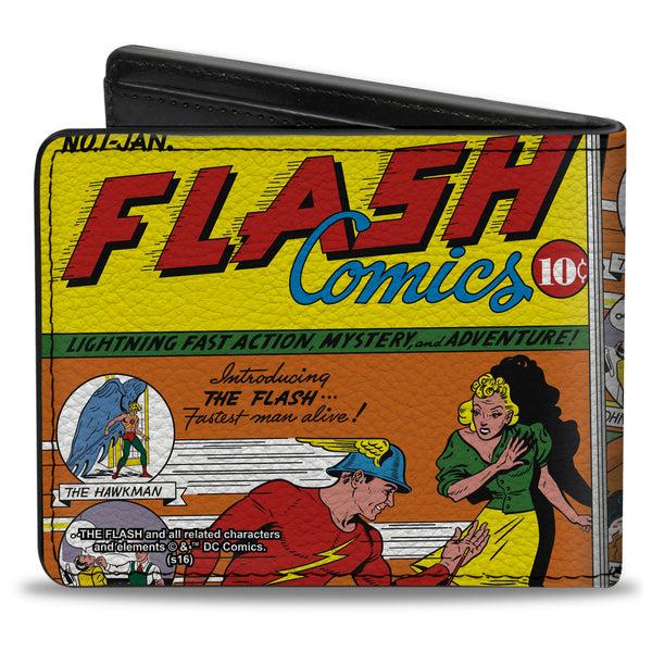 Buckle-Down Bi-Fold Wallet - Classic FLASH COMICS Issue #1 Introducing Flash Cover Pose