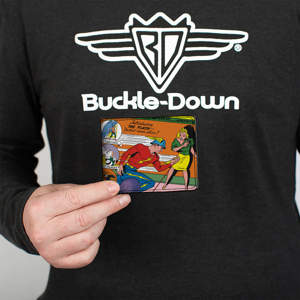 Buckle-Down Bi-Fold Wallet - Classic FLASH COMICS Issue #1 Introducing Flash Cover Pose