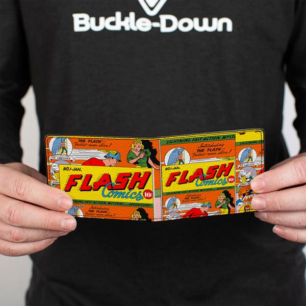 Buckle-Down Bi-Fold Wallet - Classic Introducing The Flash Comic Book Panels Collage