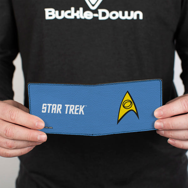 Buckle-Down Bi-Fold Wallet - Classic STAR TREK Starfleet Sciences Insignia Logo Blue/Yellow