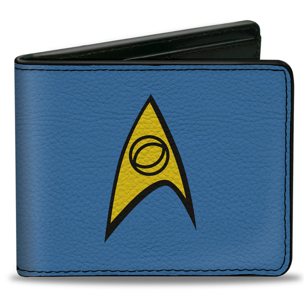 Buckle-Down Bi-Fold Wallet - Classic STAR TREK Starfleet Sciences Insignia Logo Blue/Yellow