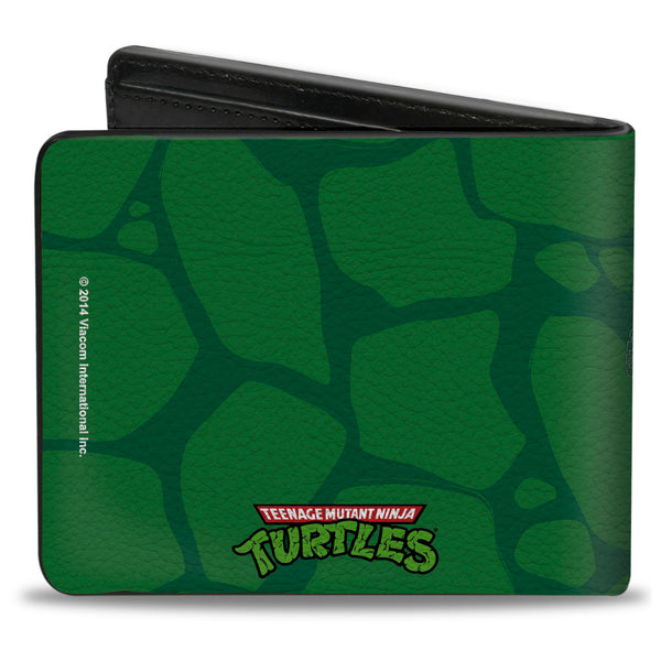 Buckle-Down Bi-Fold Wallet - Classic Teenage Mutant Ninja Turtles Battle Pose Turtle Shell Green